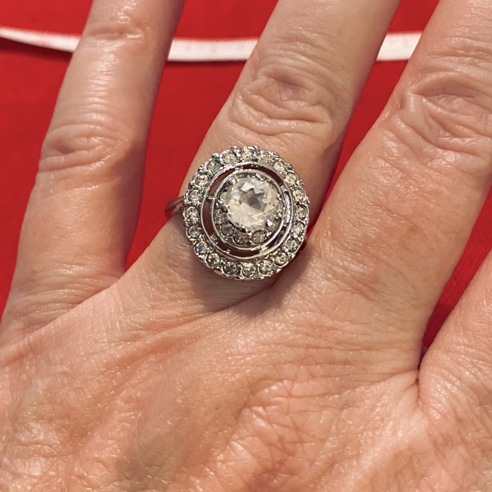 Halo Cz Around Large Cz Ring. Sparkling. Stunning. Fun to wear.